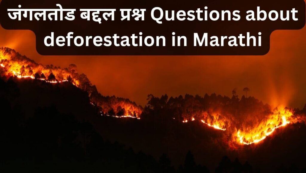 जंगलतोड माहिती मराठी Information of Deforestation in Marathi